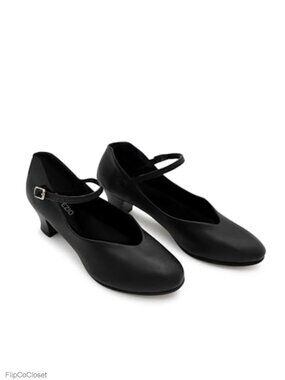 1.5" Character Dance Shoe Soft PU Upper Scored Leather Sole
